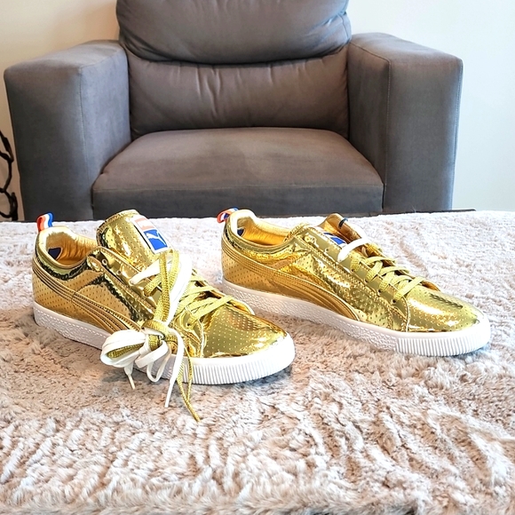 Men's Puma Walt Clyde Frasier Metallic Gold (NEW) Size 12 - Picture 2 of 6
